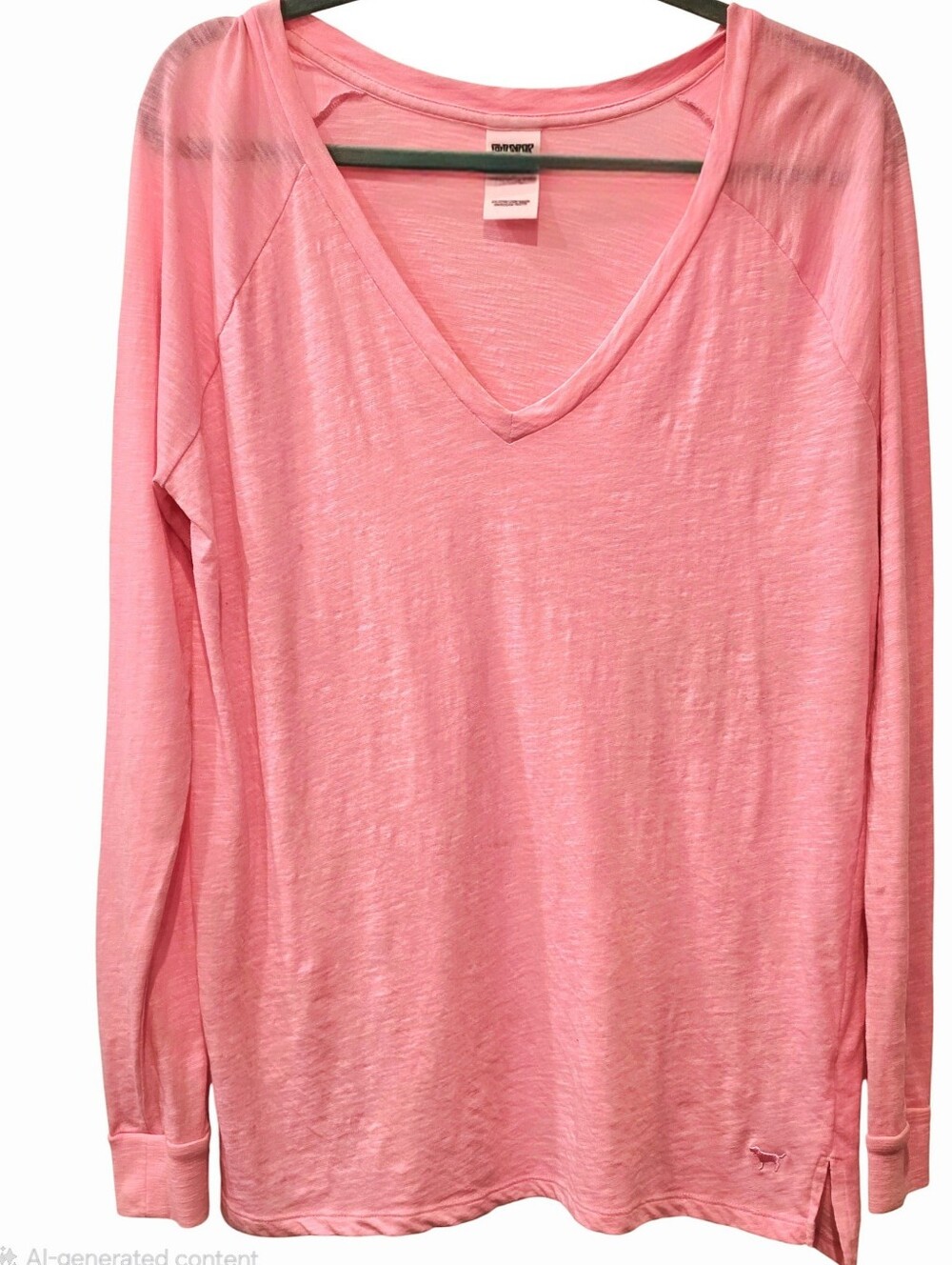 PINK Victoria's Secret V-Neck Long Sleeve Tee